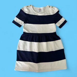Gymboree Dress Navy White Stripe Girls Size 7 NWT